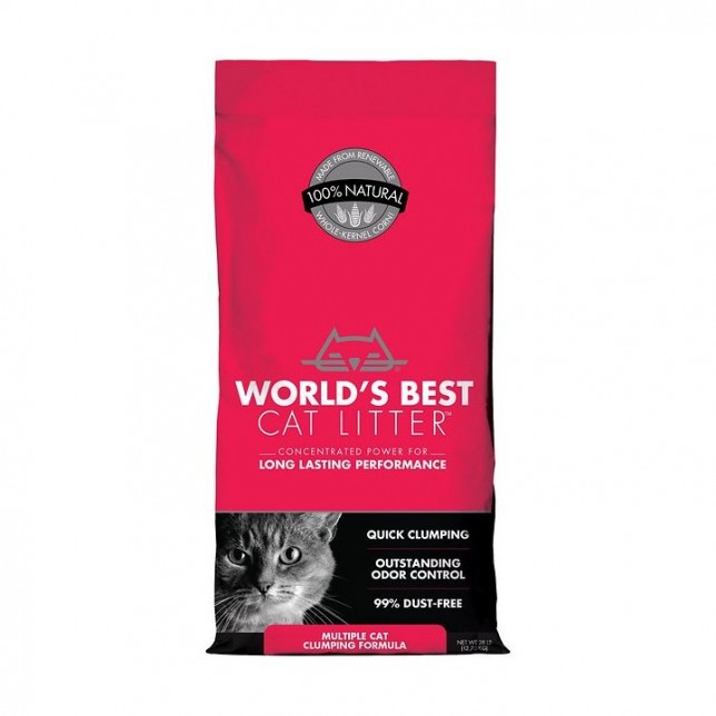 וורלד בסט - חול מתגבש אורגני נשטף באסלה ללא ריח מתאים למספר חתולים 3.6 ק"ג